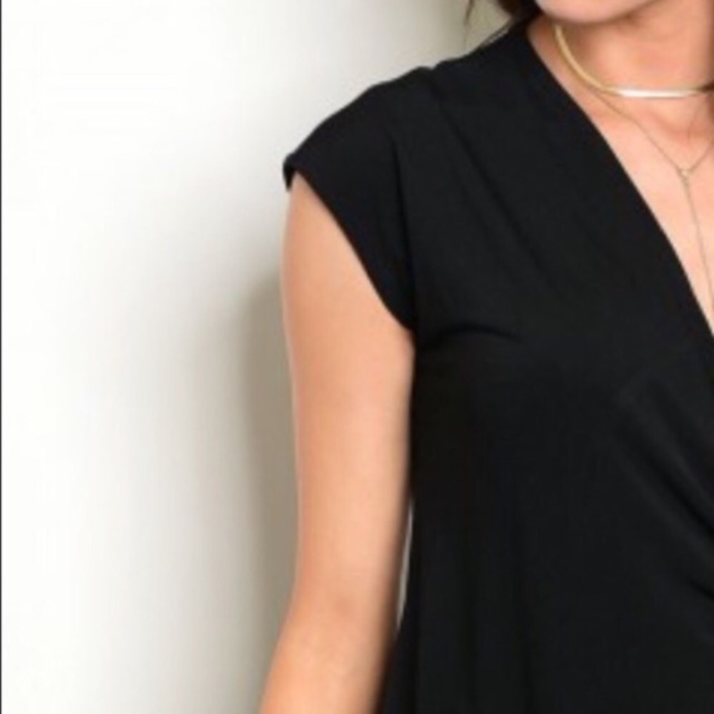 NWOT Little Black Dress Chic Faux Wrap by Gilli, size Small 4, 6 Boutique V Neck - Picture 5 of 7